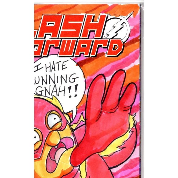 ONE-OF-A-KIND HAND-DRAWN, INKED AND COLORED SKETCHCOVER COMIC by Dan Nokes FLASH - Picture 3 of 5